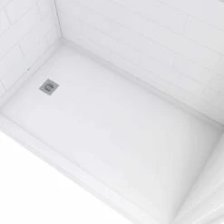 White Vida 60 X 36 Accessible Bathroom Shower Pan With Left Drain