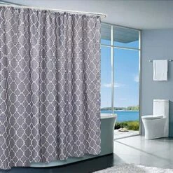 Geometric Fabric Shower Curtain