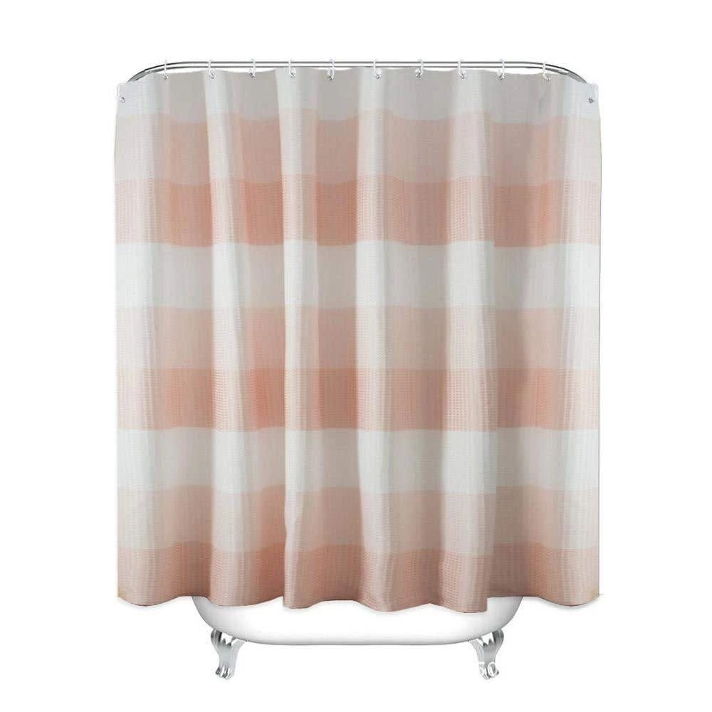 Waffle Stripe Fabric Shower Curtain - Image 4