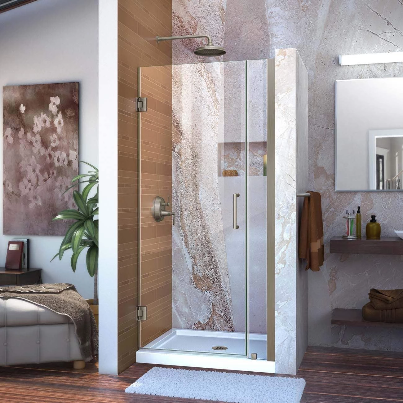 DreamLine Unidoor 35-36 Inch W X 72 Inch H Frameless Hinged Shower Door - Image 4