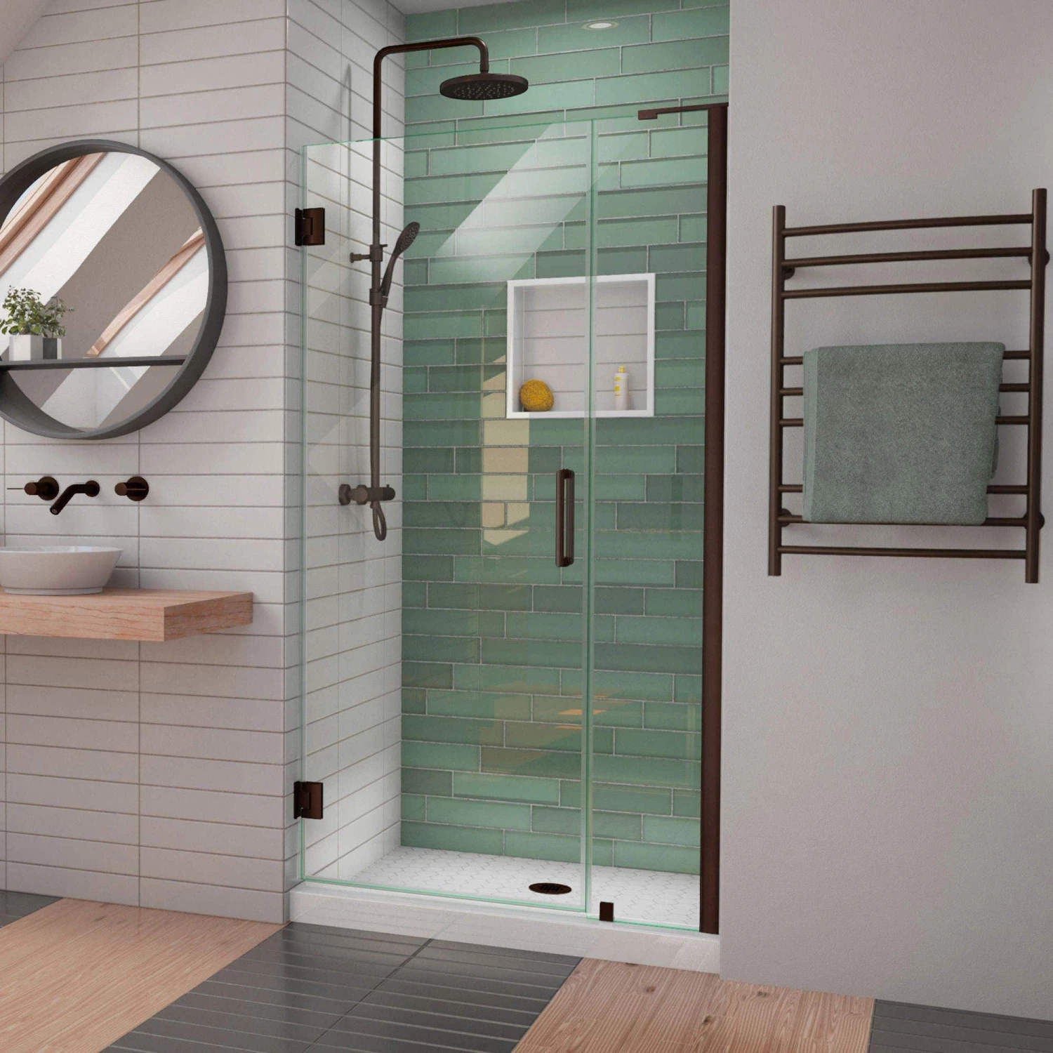 DreamLine Unidoor-LS 36-37 In. W X 72 In. H Frameless Hinged Shower Door