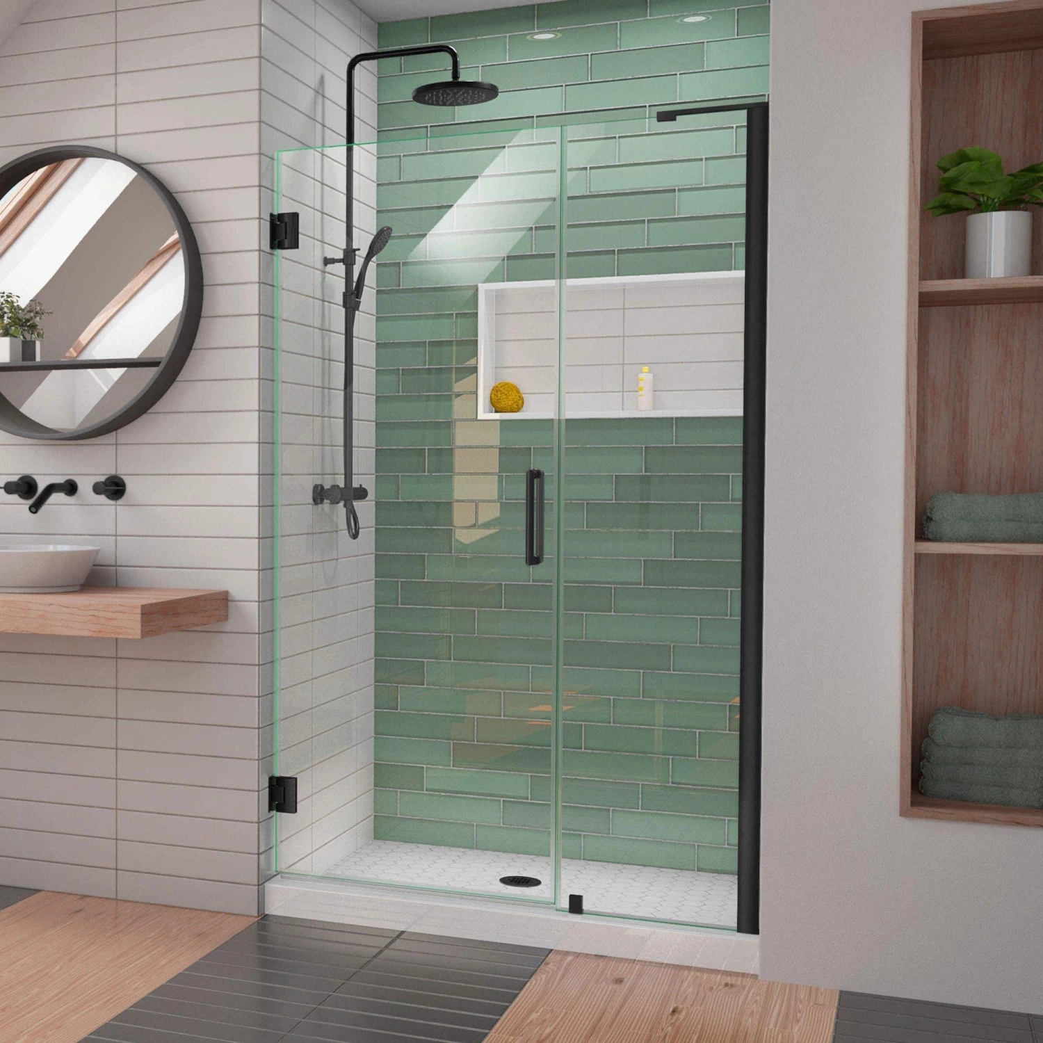 DreamLine Unidoor-LS 43-44 In. W X 72 In. H Frameless Hinged Shower Door