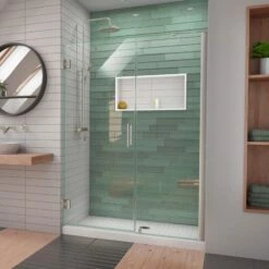 DreamLine Unidoor-LS 48-49 In. W X 72 In. H Frameless Hinged Shower Door With L-Bar