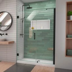 DreamLine Unidoor-LS 54-55 In. W X 72 In. H Frameless Hinged Shower Door