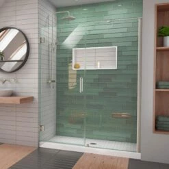 DreamLine Unidoor-LS 55-56 In. W X 72 In. H Frameless Hinged Shower Door