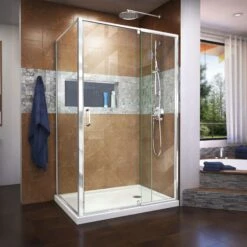 DreamLine Flex 40 Inch D X 38-42 Inch W X 72 In H Semi-Frameless Pivot Shower Enclosure