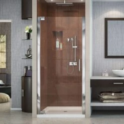 DreamLine Elegance 35-3/4 37-3/4 Inch W X 72 Inch H Frameless Pivot Shower Door