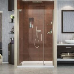 DreamLine Elegance 40-3/4 - 42-3/4 Inch W X 72 Inch H Frameless Pivot Shower Door