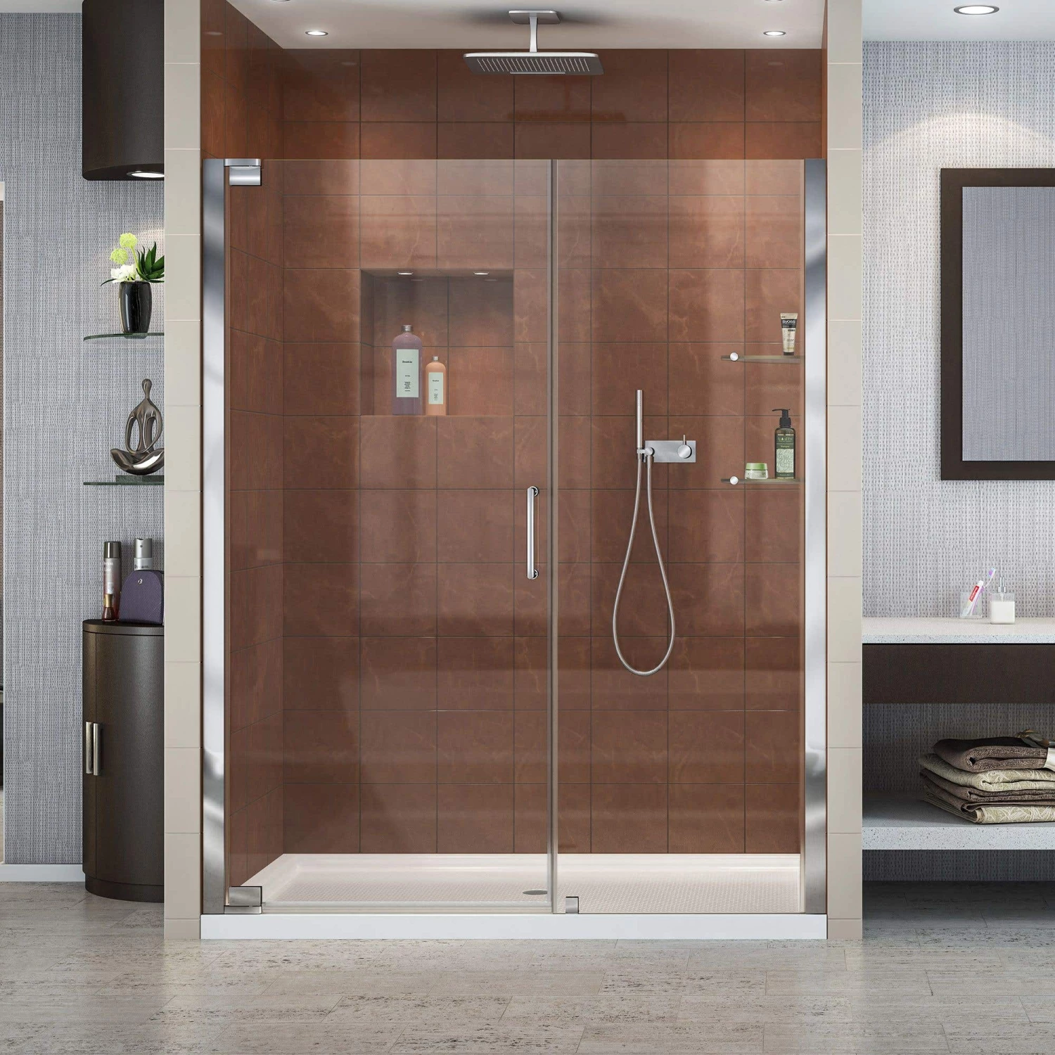 DreamLine Elegance 58-60 Inch W X 72 Inch H Frameless Pivot Shower Door - Image 3