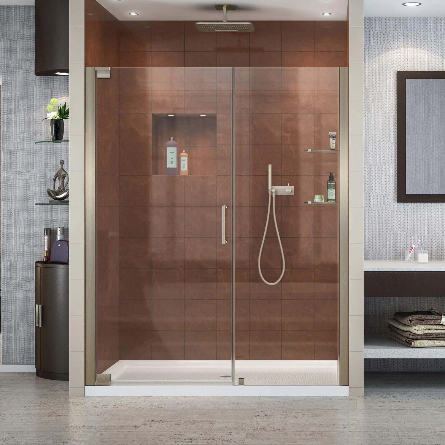 DreamLine Elegance 58-60 Inch W X 72 Inch H Frameless Pivot Shower Door - Image 4