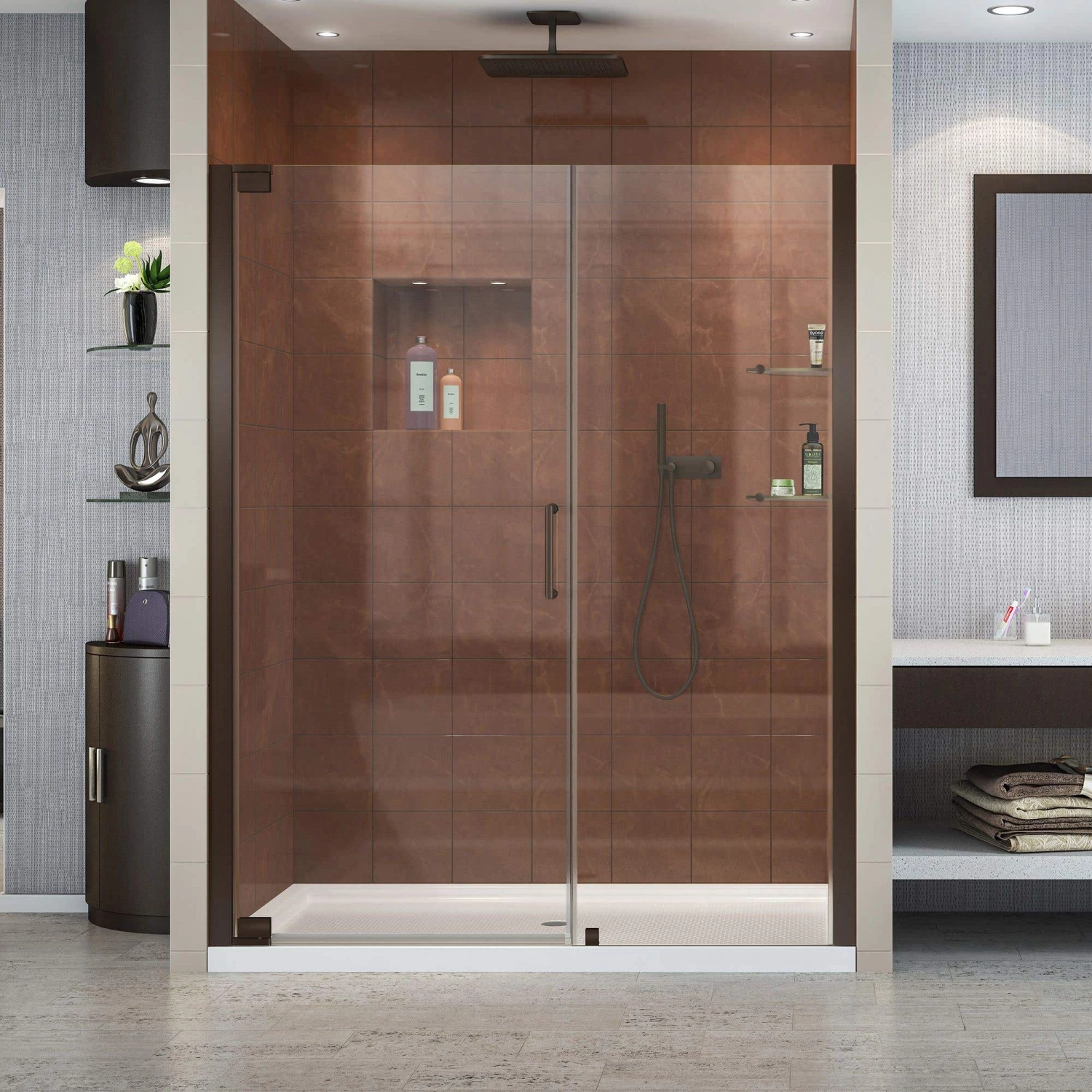 DreamLine Elegance 58-60 Inch W X 72 Inch H Frameless Pivot Shower Door