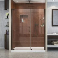 DreamLine Elegance 59-3/4 - 61-3/4 Inch W X 72 Inch H Frameless Pivot Shower Door