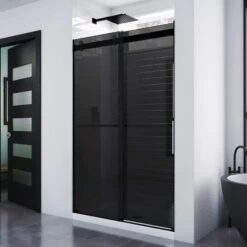 DreamLine Essence 44-48 Inch W X 76 Inch H Frameless Smoke Gray Glass Bypass Shower Door