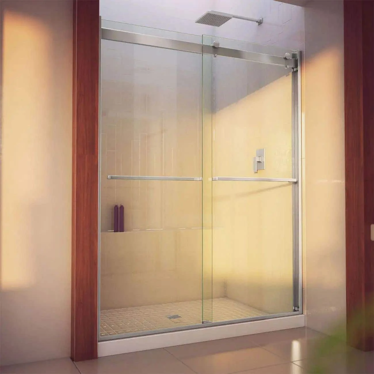 DreamLine Essence H 56-60 Inch W X 76 Inch H Semi Frameless Bypass Shower Door