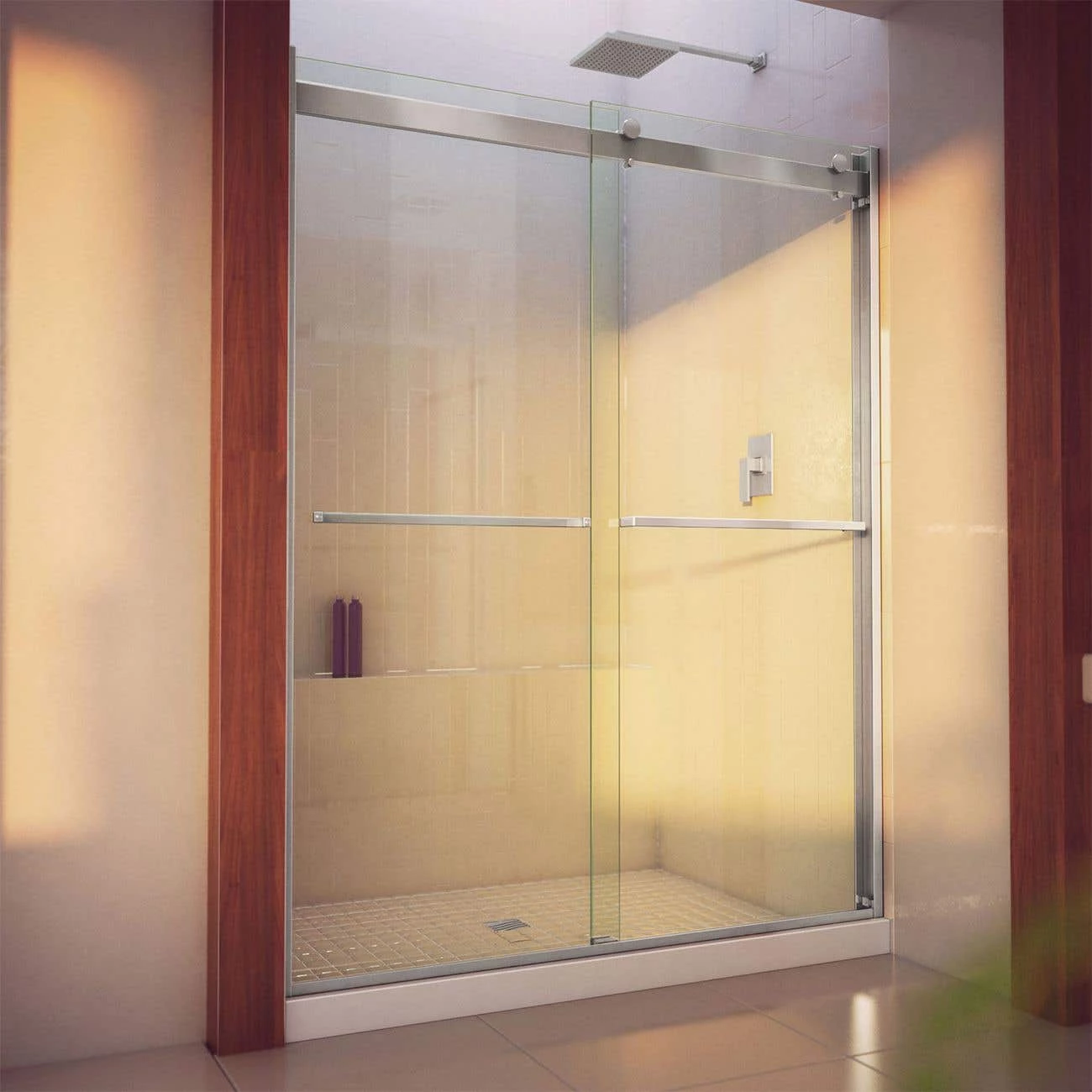 DreamLine Essence H 56-60 Inch W X 76 Inch H Semi Frameless Bypass Shower Door - Image 3