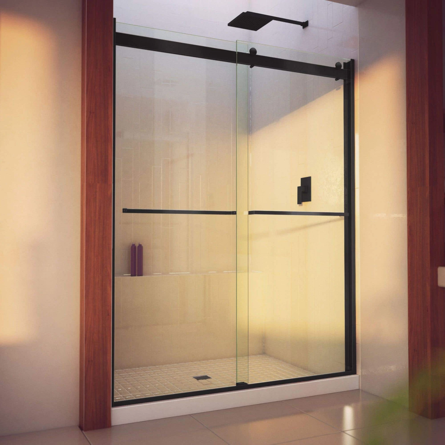 DreamLine Essence H 56-60 Inch W X 76 Inch H Semi Frameless Bypass Shower Door - Image 4