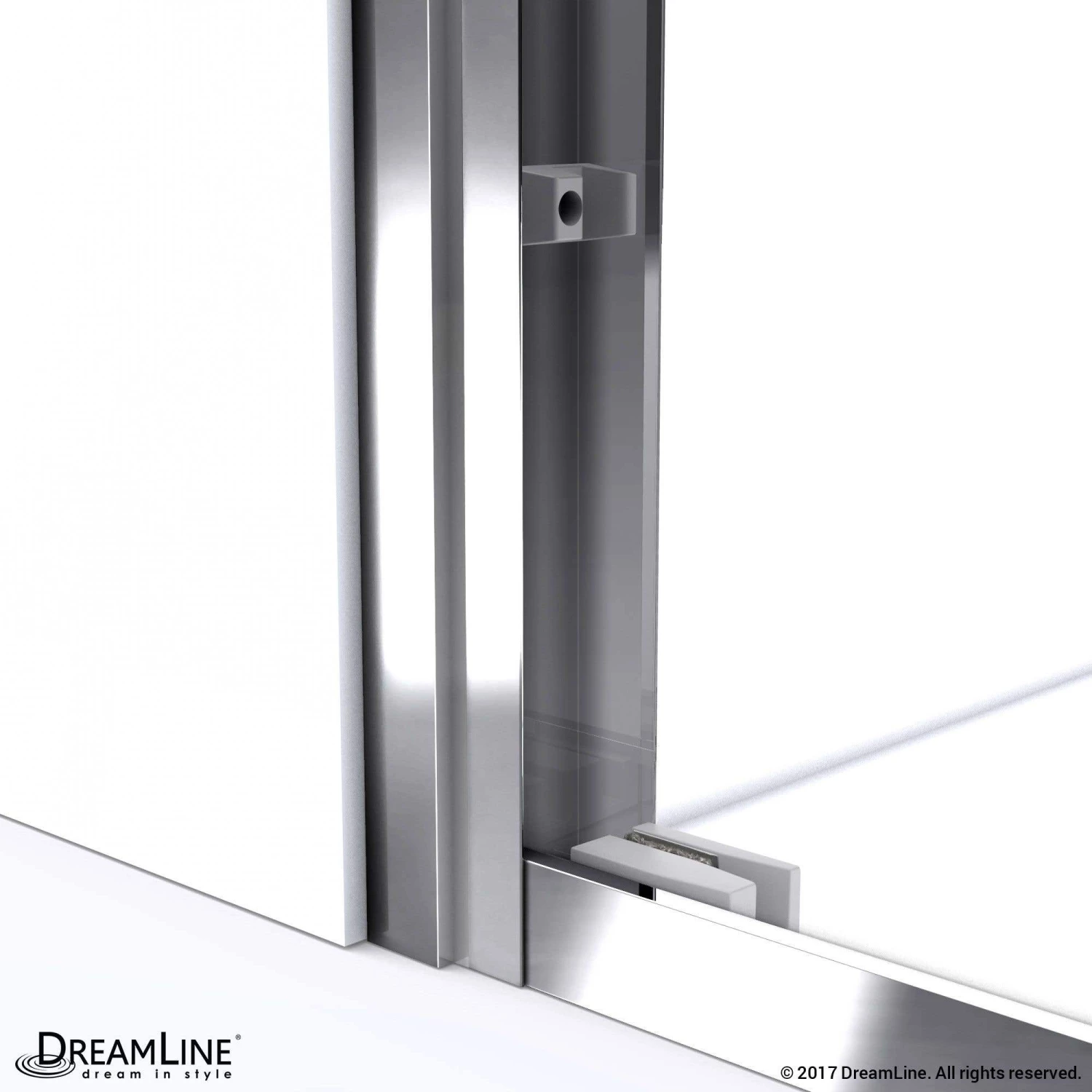 DreamLine Duet 44-48 Inch W X 72 Inch H Semi Frameless Bypass Sliding Shower Door - Image 7
