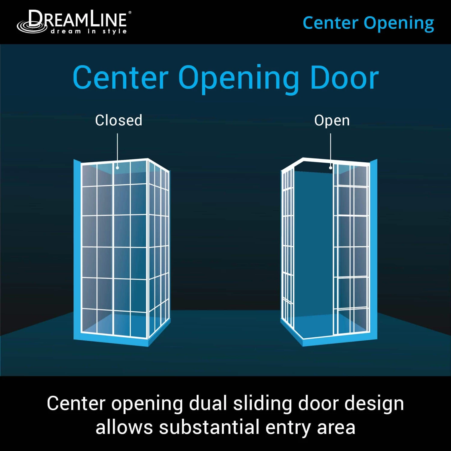 DreamLine French Corner 40-1/2 Inch D X 40-1/2 Inch W X 72 Inch H Framed Sliding Shower Enclosure In Satin Black - Image 8