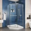 DreamLine Prism 40-1/8 Inch X 72 Inch Frameless Neo-Angle Pivot Shower Enclosure