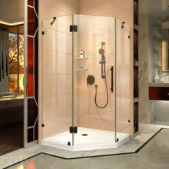 DreamLine Prism Lux 34-5/16 Inch X 72 Inch Fully Frameless Neo-Angle Hinged Shower Enclosure