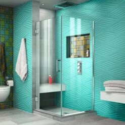 DreamLine Unidoor Plus 30 3/8 In. W X 30 In. D X 72 In. H Frameless Hinged Shower Enclosure