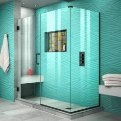 DreamLine Unidoor Plus 57 1/2 In. W X 30 3/8 In. D X 72 In. H Frameless Hinged Shower Enclosure