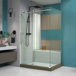 DreamLine Enigma-X 34-1/2 Inch D X 48-3/8 Inch W X 76 Inch H Clear Sliding Shower Enclosure
