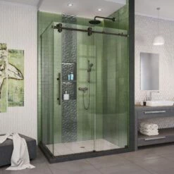 DreamLine Enigma-XO 34-1/2 Inch D X 44-3/8 - 48-3/8 Inch W X 76 Inch H Frameless Sliding Shower Enclosure