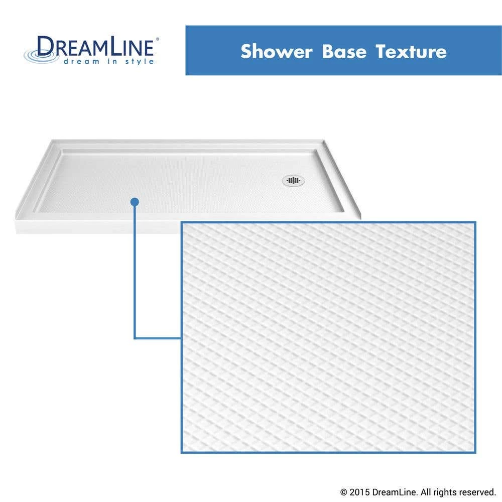 DreamLine Infinity-Z 36 Inch D X 60 Inch W X 76-3/4 Inch H Clear Sliding Shower Door With Right Drain Shower Base And Back Wall - Image 17