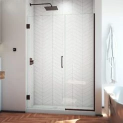 DreamLine Unidoor Plus 45 1/2 - 46 In. W X 72 In. H Frameless Hinged Shower Door