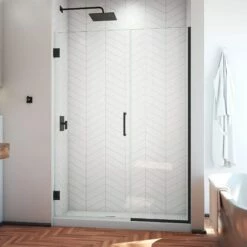 DreamLine Unidoor Plus 46-46 1/2 In. W X 72 In. H Frameless Hinged Shower Door