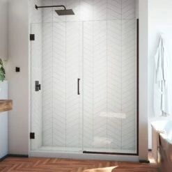 DreamLine Unidoor Plus 53 1/2 - 54 In. W X 72 In. H Frameless Hinged Shower Door