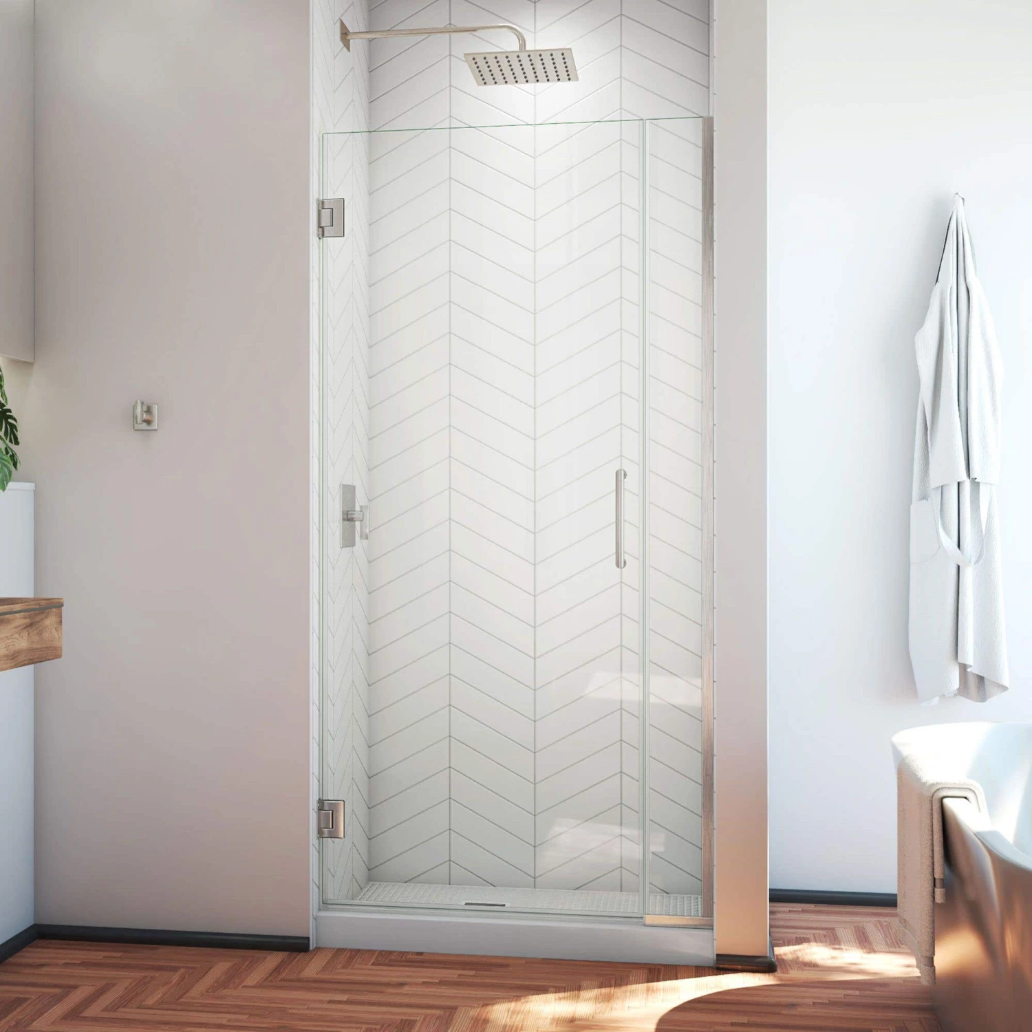 DreamLine Unidoor Plus 36-36 1/2 In. W X 72 In. H Frameless Hinged Shower Door - Image 4