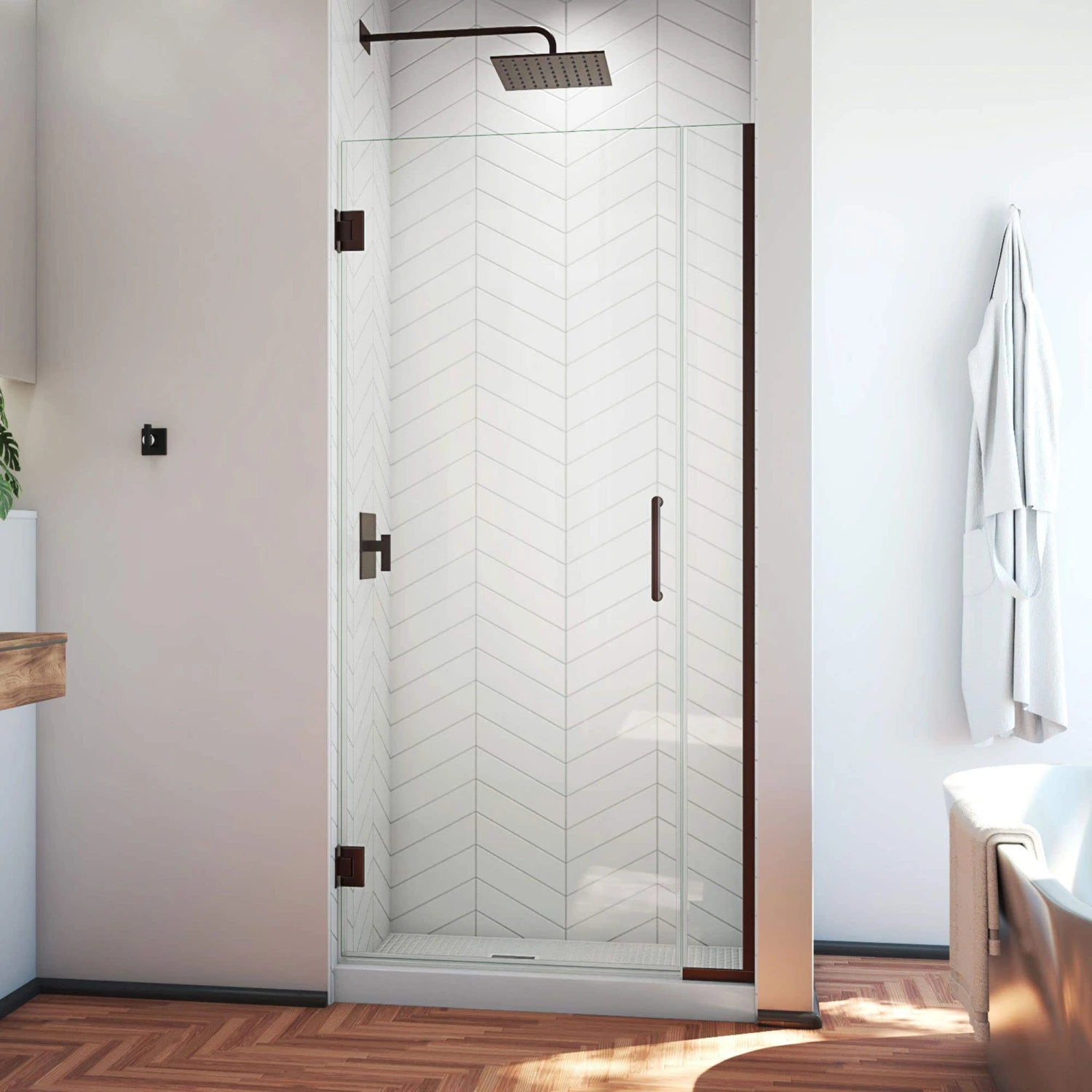 DreamLine Unidoor Plus 36-36 1/2 In. W X 72 In. H Frameless Hinged Shower Door - Image 5
