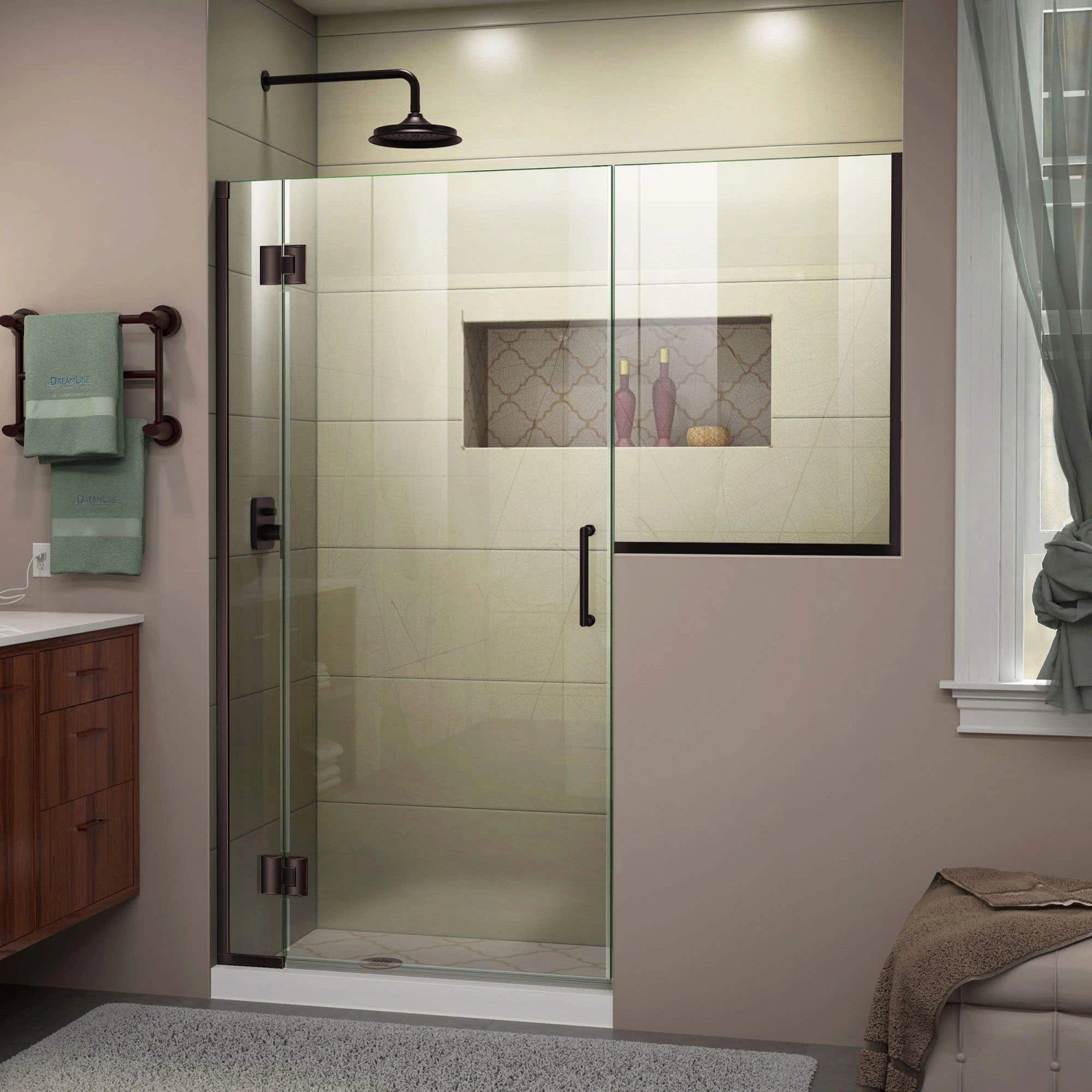 DreamLine Unidoor-X 58-58 1/2 In. W X 72 In. H Frameless Hinged Shower Door - Image 4
