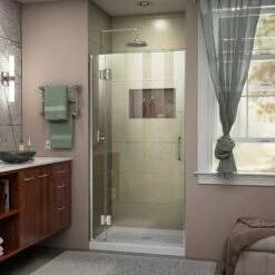 DreamLine Unidoor-X 29 In. W X 72 In. H Frameless Hinged Shower Door
