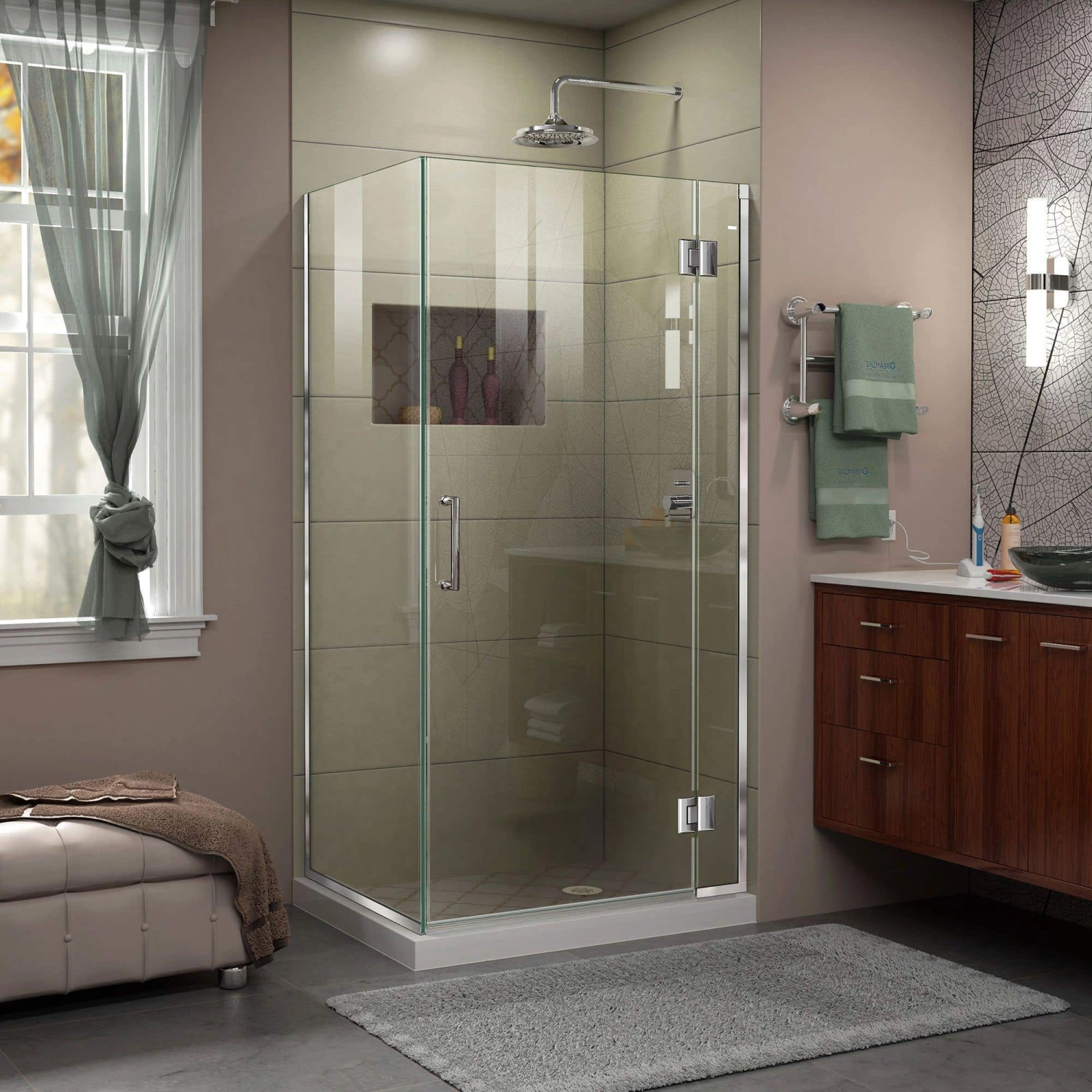DreamLine Unidoor-X 35-3/8 Inch W X 34 Inch D X 72 Inch H Frameless Hinged Shower Enclosure