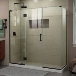 DreamLine Unidoor-X 69-1/2 Inch W X 30-3/8 Inch D X 72 Inch H Frameless Hinged Shower Enclosure