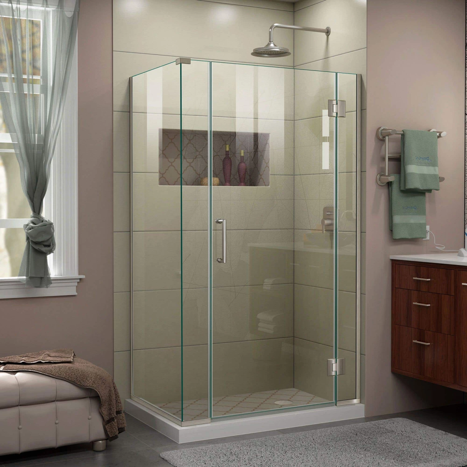 DreamLine Unidoor-X 40-1/2 Inch W X 30-3/8 Inch D X 72 Inch H Frameless Hinged Shower Enclosure