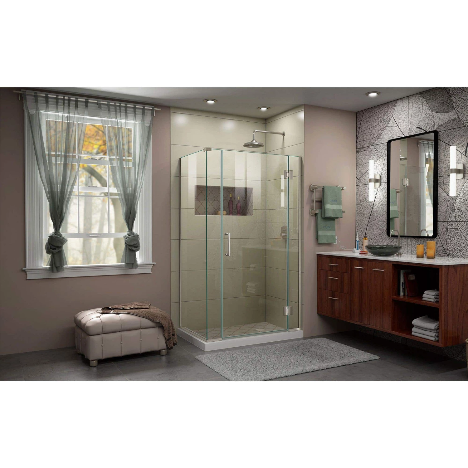 DreamLine Unidoor-X 40-1/2 Inch W X 30-3/8 Inch D X 72 Inch H Frameless Hinged Shower Enclosure - Image 6