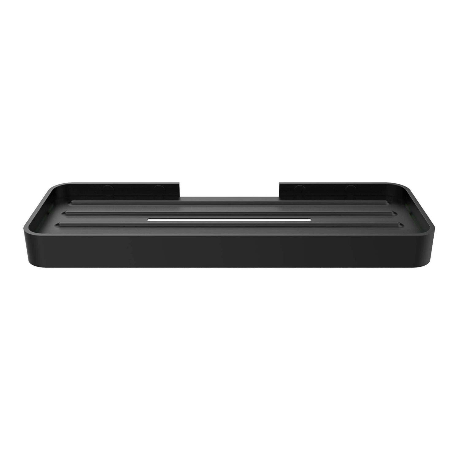 Flat Metal Rectangular Shelf With Soap Tray Matte Black - Image 3